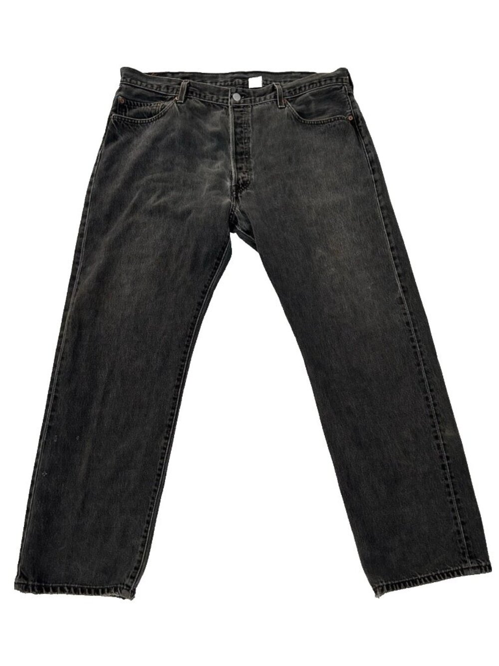 Vtg 90s Y2K Black Gray Levi's 501XX Button Fly Jeans Distressed Mens Size 40x32